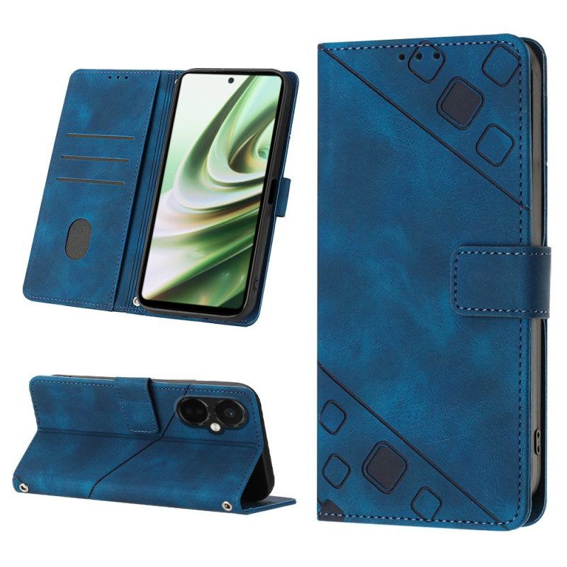 Flip Case Für OnePlus Nord CE 3 Lite 5G Mit Kordel Riemchen Im 70er-jahre-stil