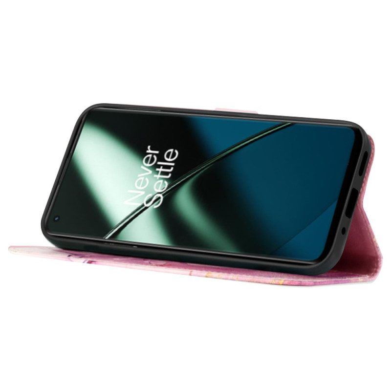 Flip Case Für OnePlus Nord CE 3 Lite 5G Mit Kordel Streifenmarmor