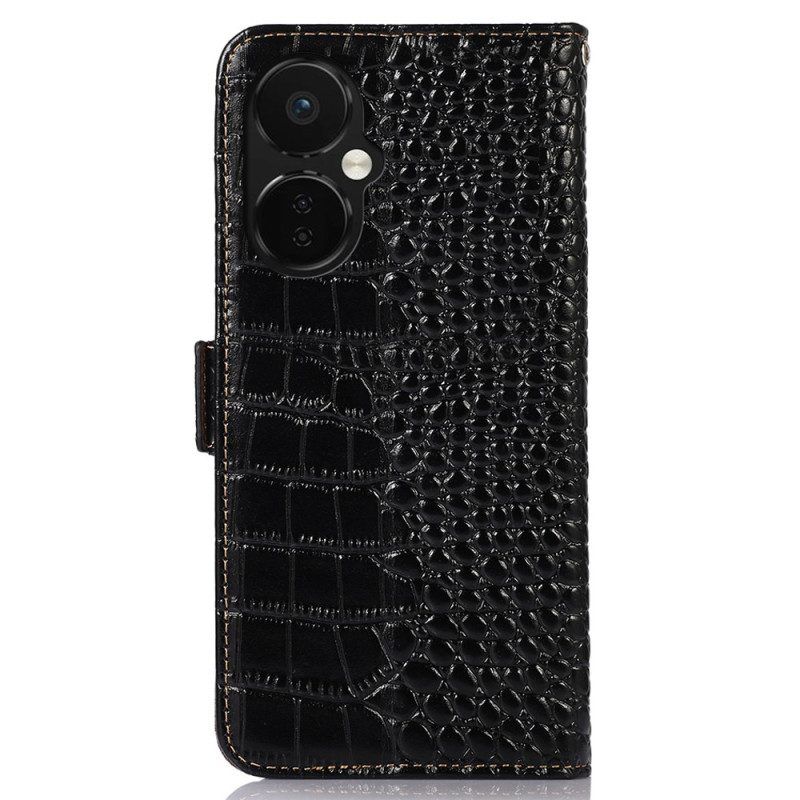 Flip Case Für OnePlus Nord CE 3 Lite 5G Rfid Im Krokodil-stil