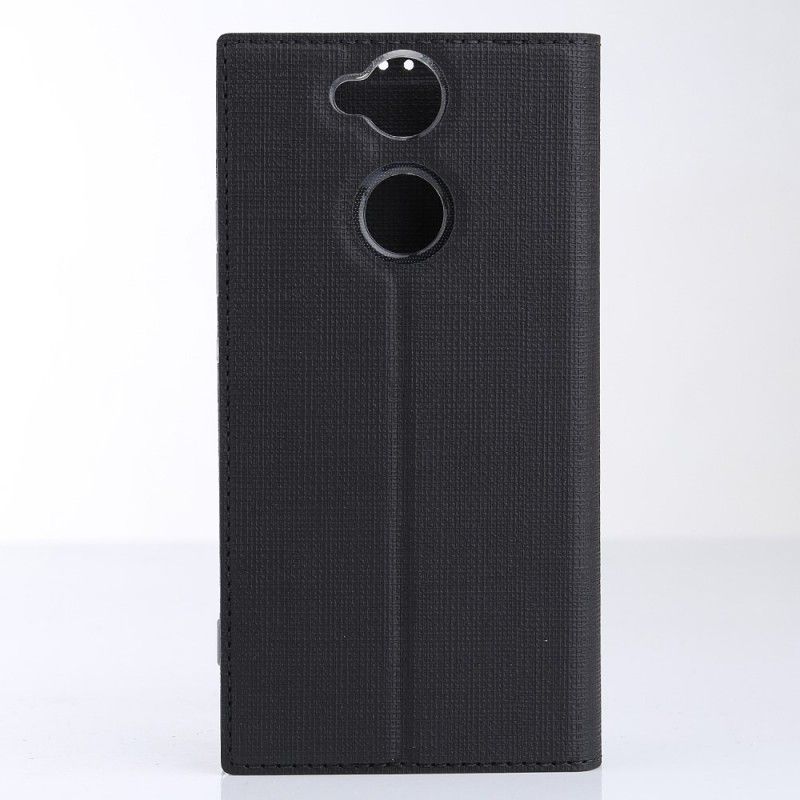 Flip Case Für Sony Xperia XA2 Schwarz Strukturiert