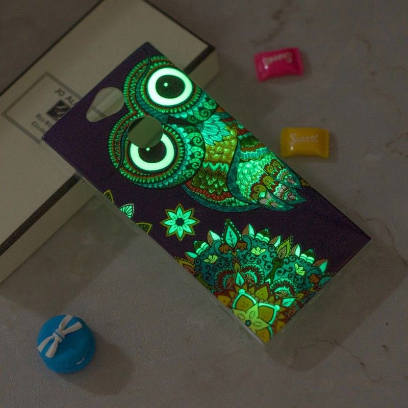 Hülle Sony Xperia XA2 Fluoreszierende Mandala-Eule