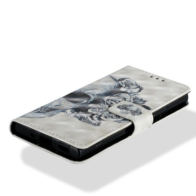 Lederhüllen Sony Xperia XA2 3D Blumenschädel