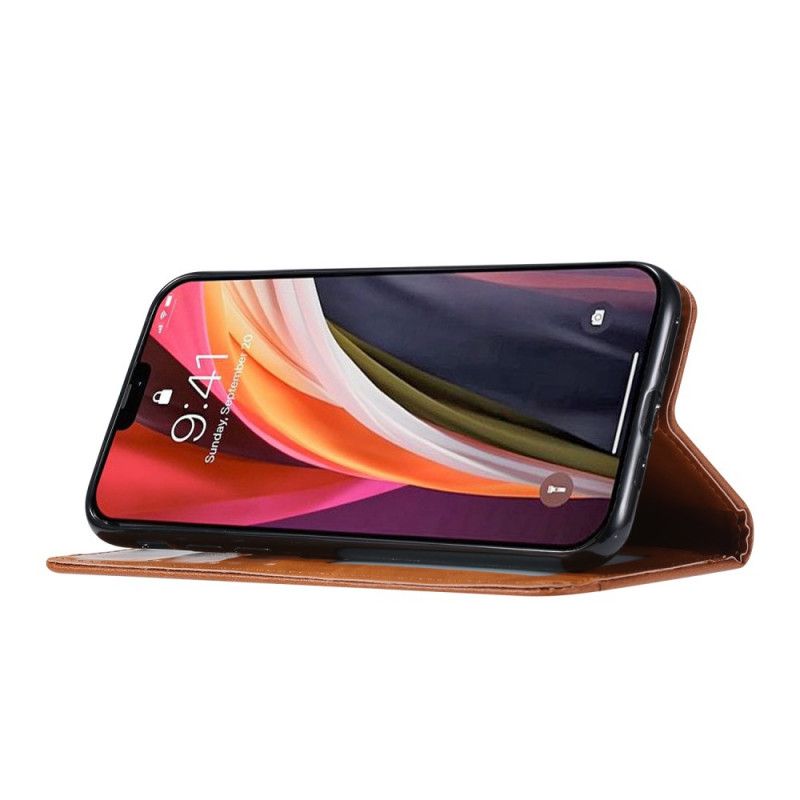 Flip Case Für iPhone 12 Pro Max Schwarz Kartenhalter Aus Kunstleder