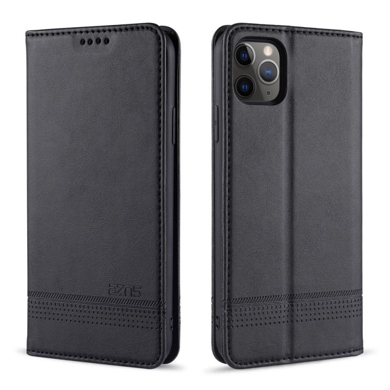 Flip Case iPhone 12 Pro Max Schwarz Azns Lederstil