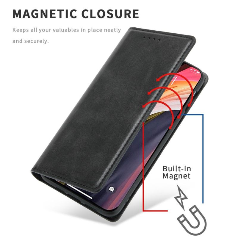 Flip Case iPhone 12 Pro Max Schwarz Premium-Kunstledernähte