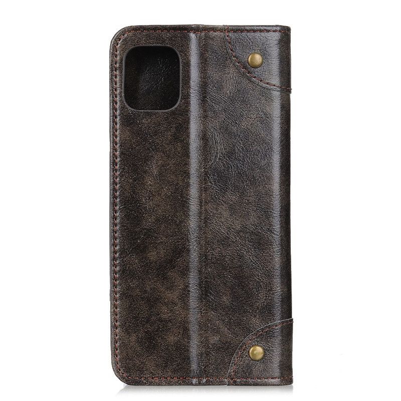 Flip Case iPhone 12 Pro Max Schwarz Vintage Nietversion