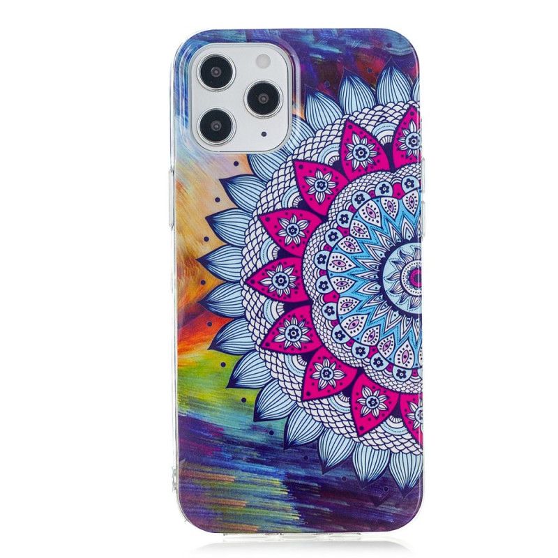 Hülle Für iPhone 12 Pro Max Fluoreszierendes Farbiges Mandala