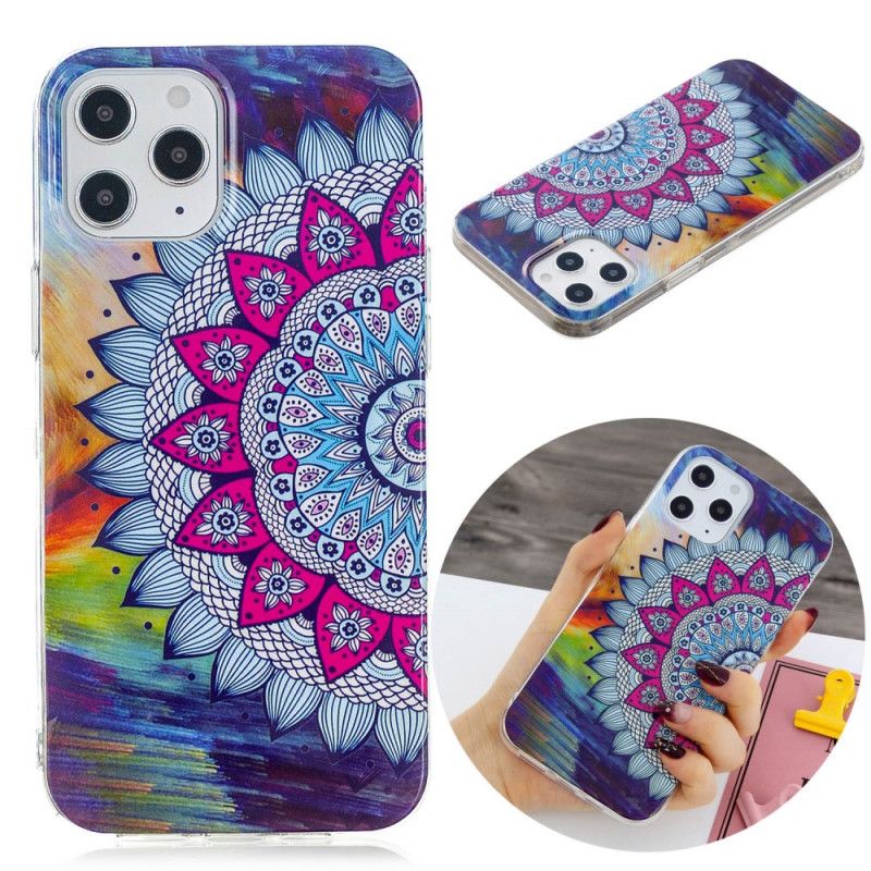 Hülle Für iPhone 12 Pro Max Fluoreszierendes Farbiges Mandala