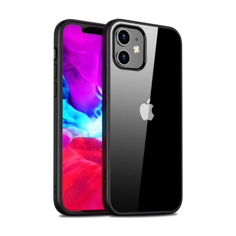 Hülle Für iPhone 12 Pro Max Schwarz Transparentes Hybrid-Ipaky