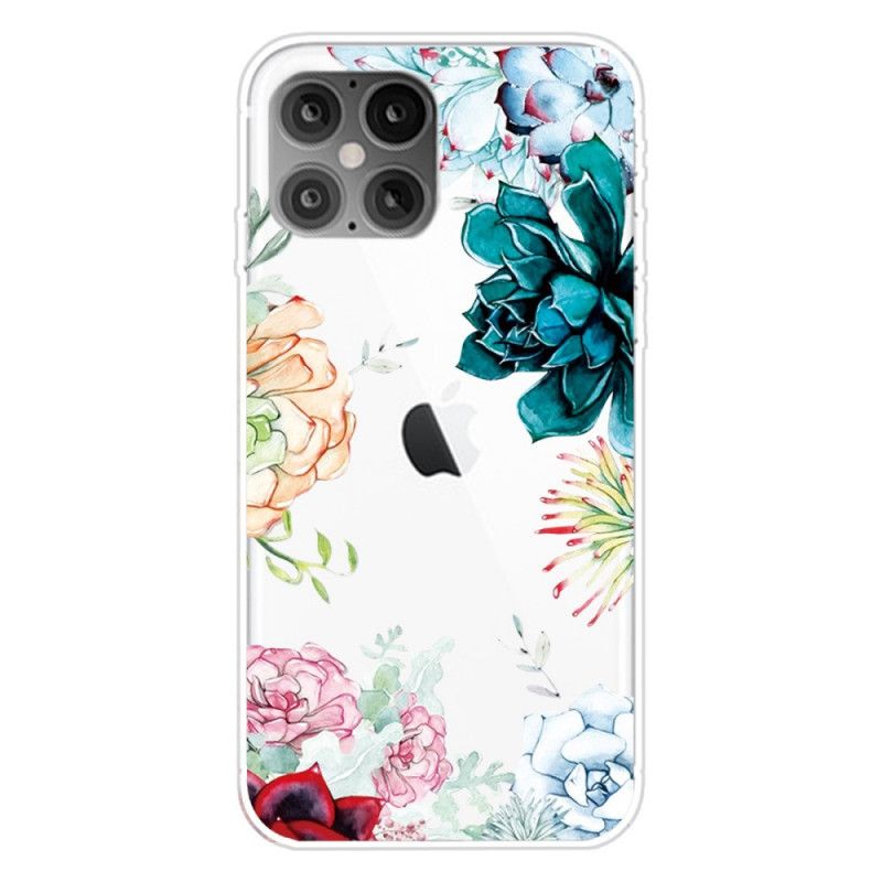 Hülle Für iPhone 12 Pro Max Transparente Aquarellblumen