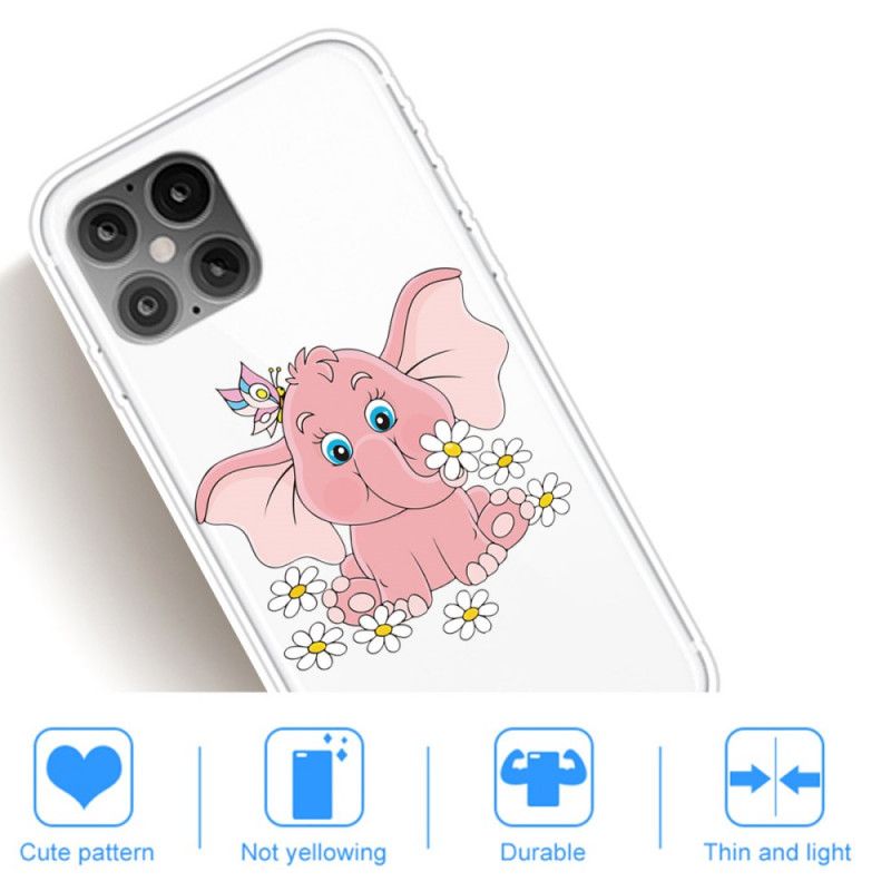 Hülle Für iPhone 12 Pro Max Transparenter Rosa Elefant