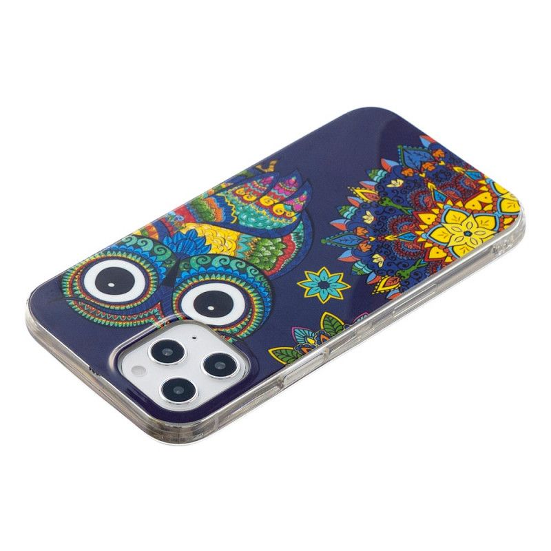 Hülle iPhone 12 Pro Max Fluoreszierende Mandala-Eule