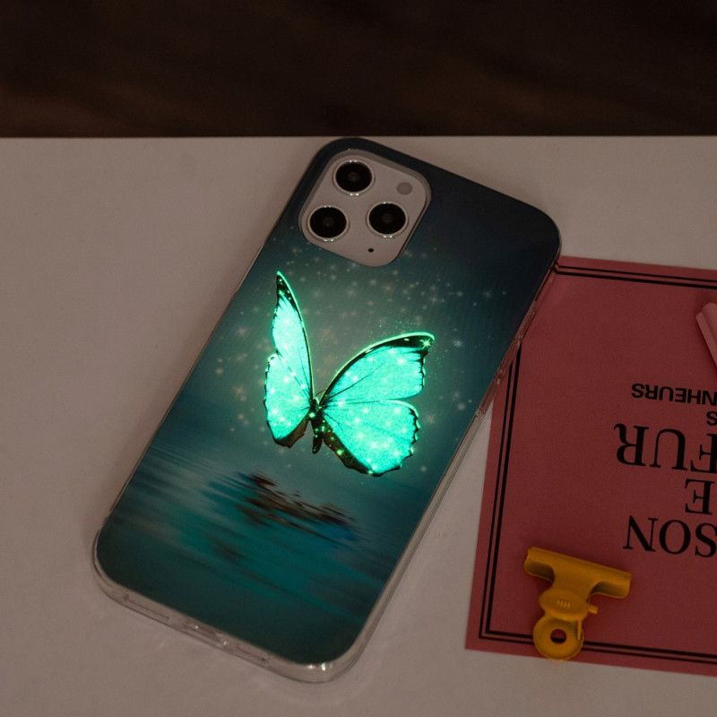 Hülle iPhone 12 Pro Max Fluoreszierender Blauer Schmetterling