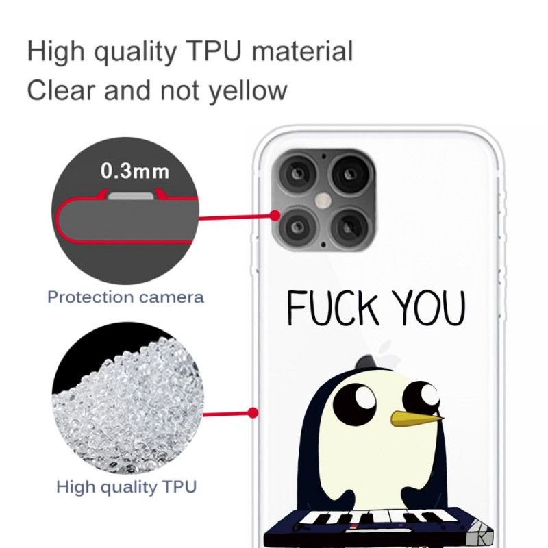 Hülle iPhone 12 Pro Max Handyhülle Pinguin Fick Dich