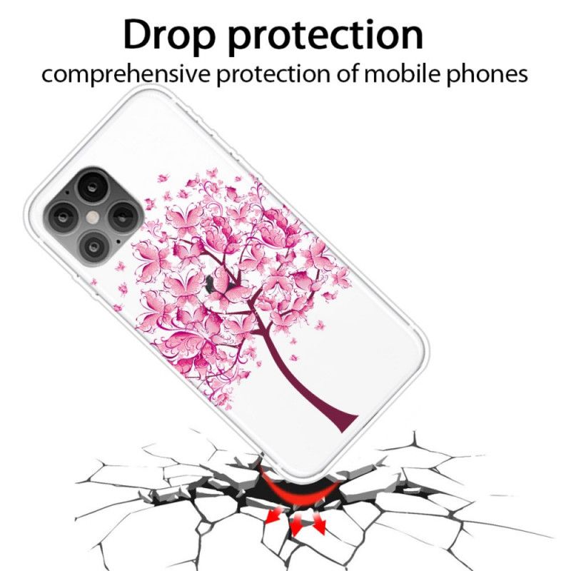 Hülle iPhone 12 Pro Max Handyhülle Rosa Baumkrone