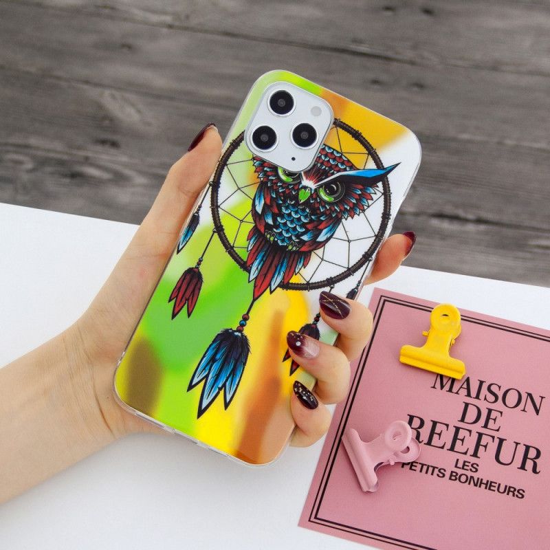 Hülle iPhone 12 Pro Max Handyhülle Traumfänger Der Fluoreszierenden Eule