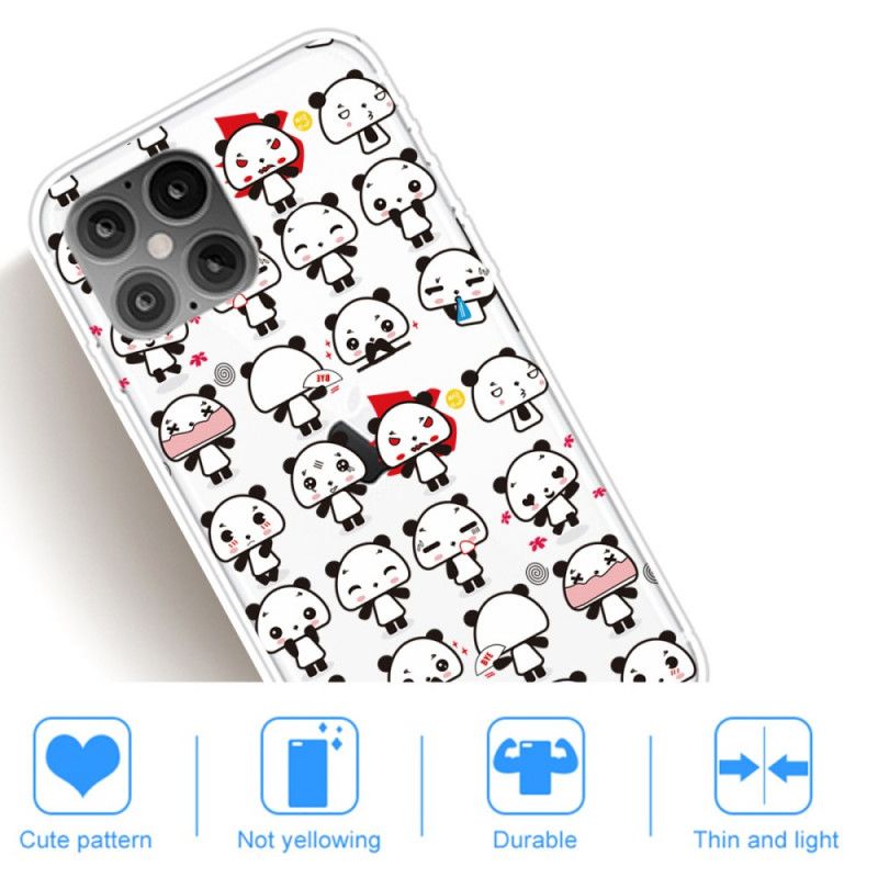 Hülle iPhone 12 Pro Max Lustige Pandas