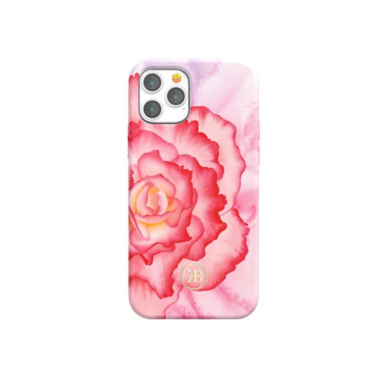 Hülle iPhone 12 Pro Max Pink Florale Luxus-Kingxbar