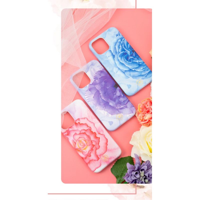 Hülle iPhone 12 Pro Max Pink Florale Luxus-Kingxbar