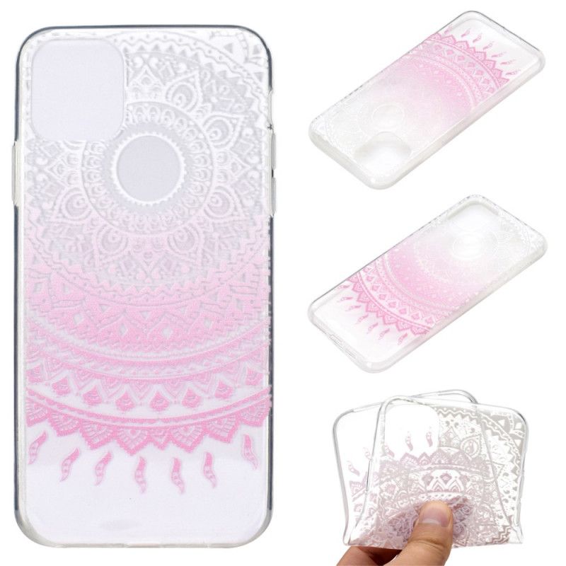 Hülle iPhone 12 Pro Max Rosa Handyhülle Transparentes Buntes Mandala