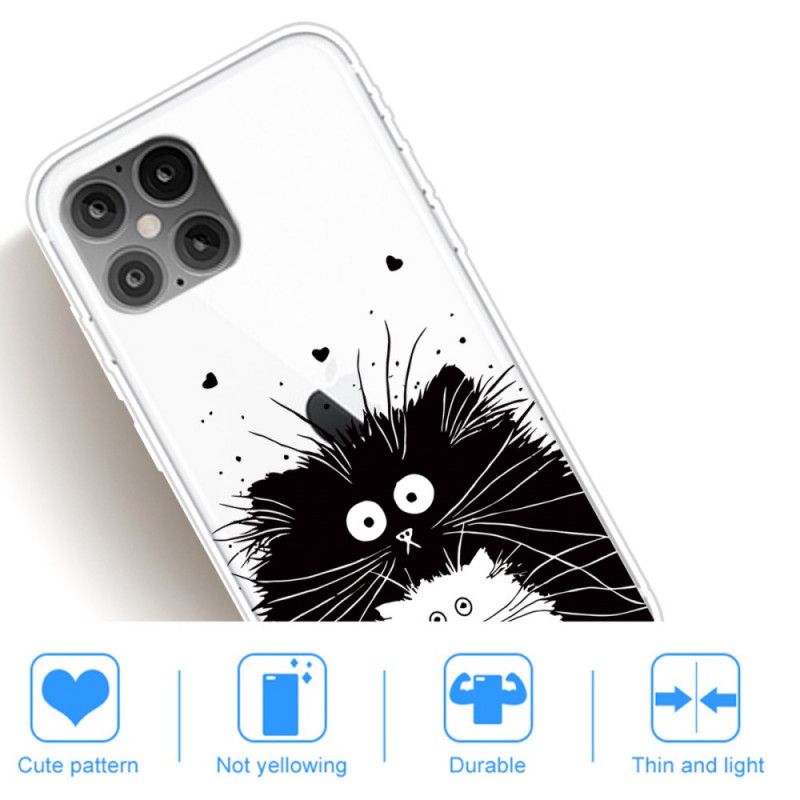 Hülle iPhone 12 Pro Max Schwarz Beobachte Die Katzen