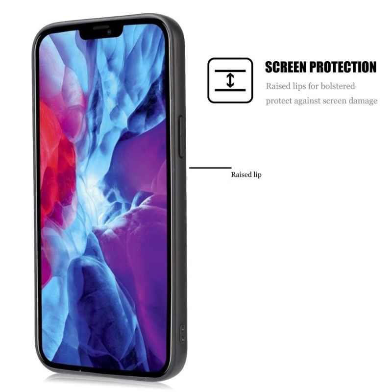 Hülle iPhone 12 Pro Max Schwarz Eleganter Ledereffekt