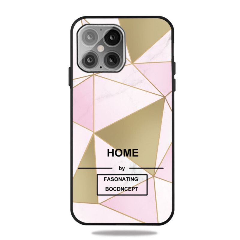 Hülle iPhone 12 Pro Max Schwarz Stilisierter Marmor