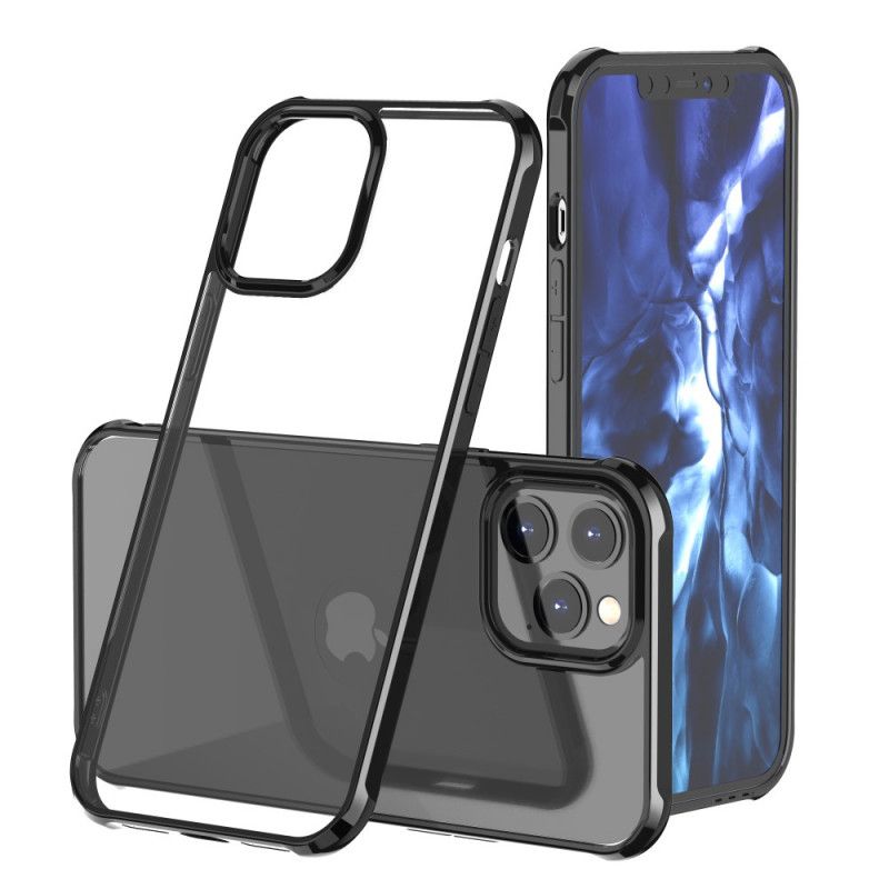 Hülle iPhone 12 Pro Max Schwarz Transparentes Leeu-Design