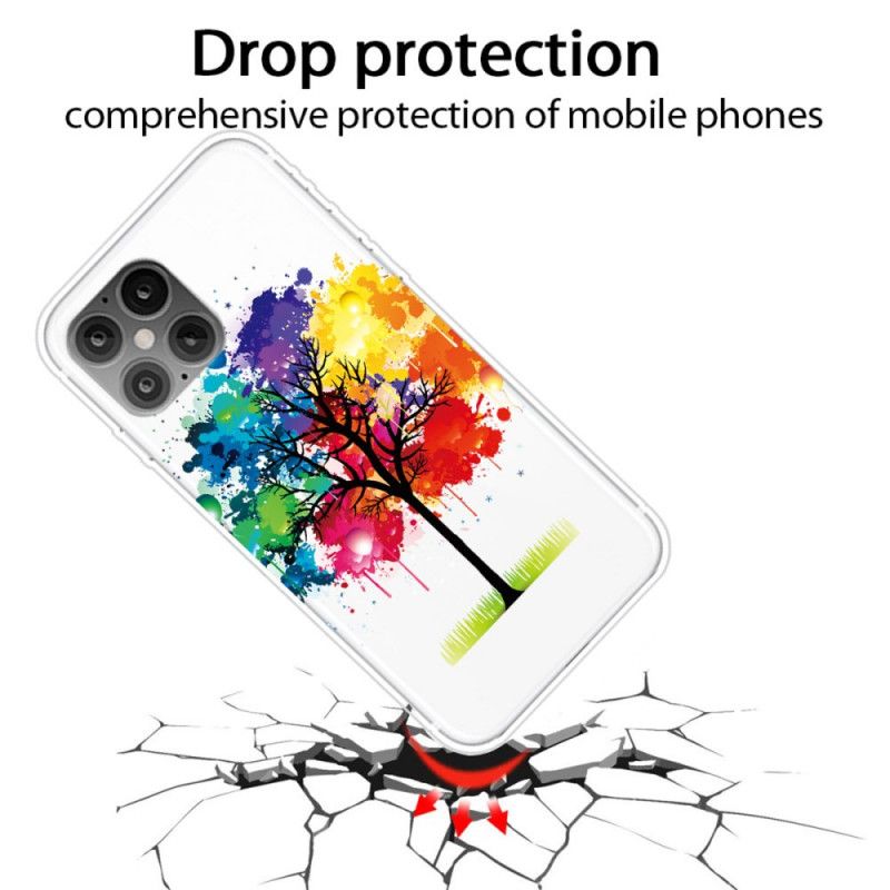 Hülle iPhone 12 Pro Max Transparenter Aquarellbaum