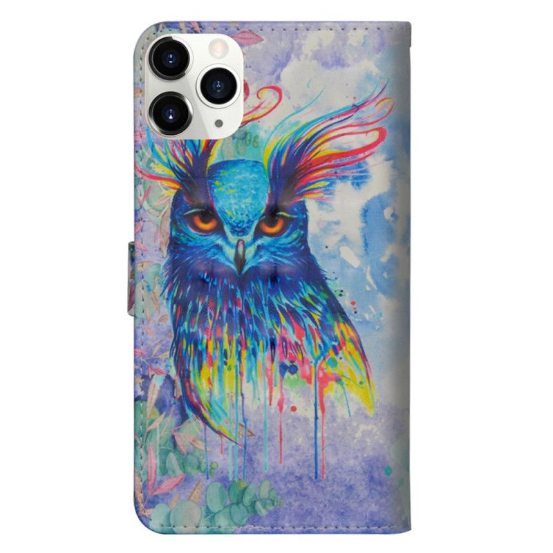 Lederhüllen Für iPhone 12 Pro Max Aquarellvogel