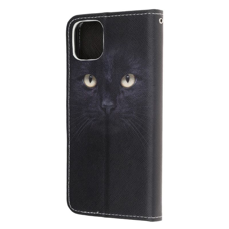 Lederhüllen Für iPhone 12 Pro Max Schwarze Katzenaugen Mit Tanga