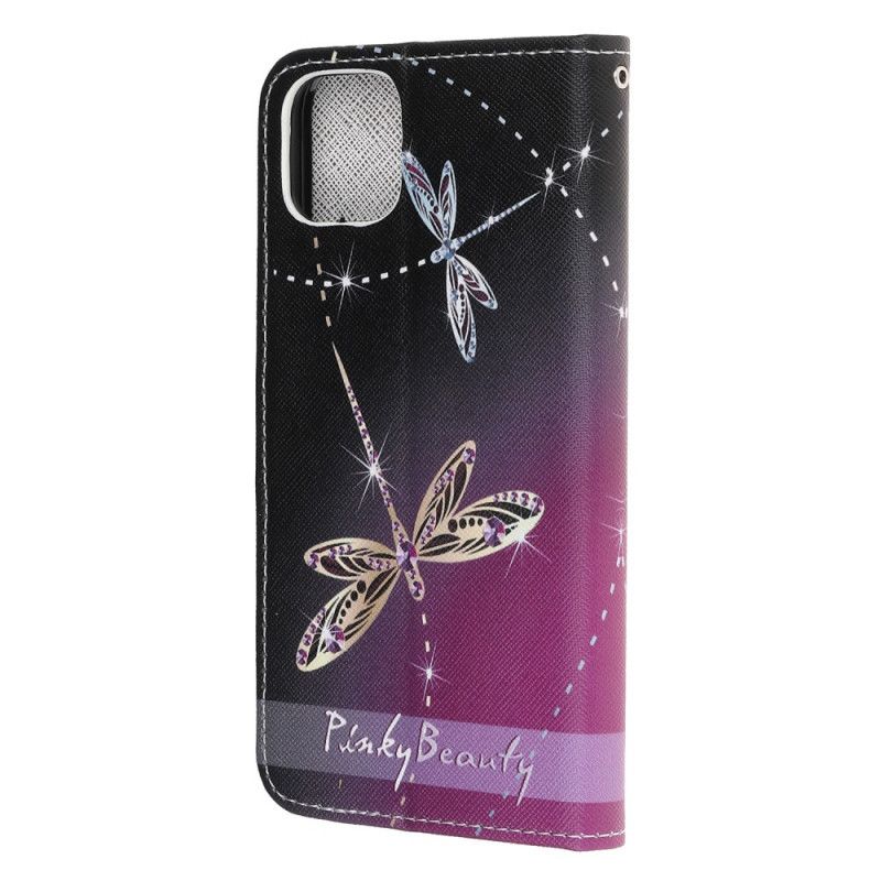 Lederhüllen iPhone 12 Pro Max Handyhülle Libellen Mit Tanga