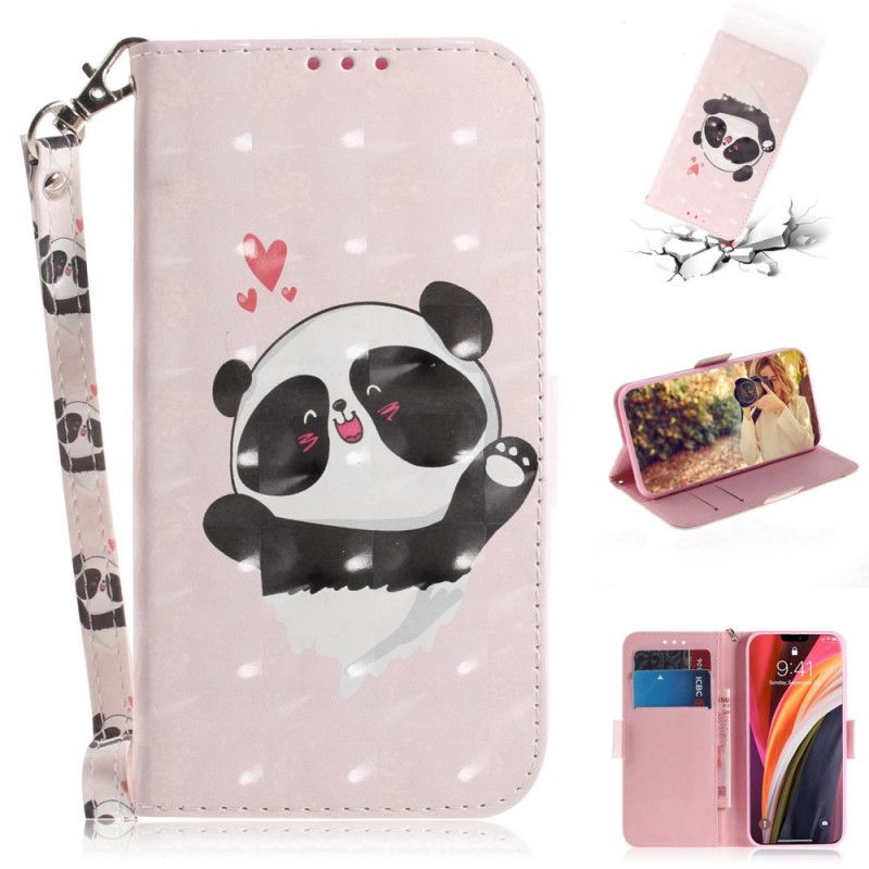 Lederhüllen iPhone 12 Pro Max Panda Liebe Mit Tanga