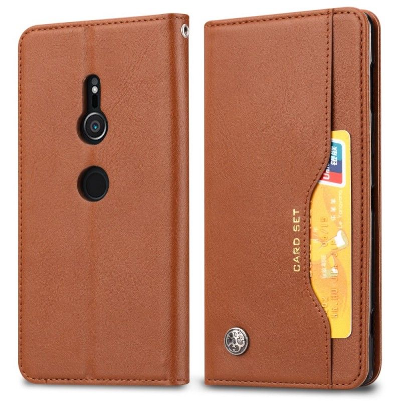 Flip Case Sony Xperia XZ3 Schwarz Kartenhalter Aus Kunstleder