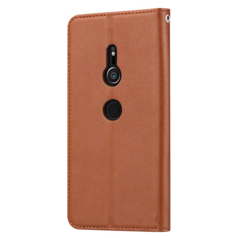 Flip Case Sony Xperia XZ3 Schwarz Kartenhalter Aus Kunstleder
