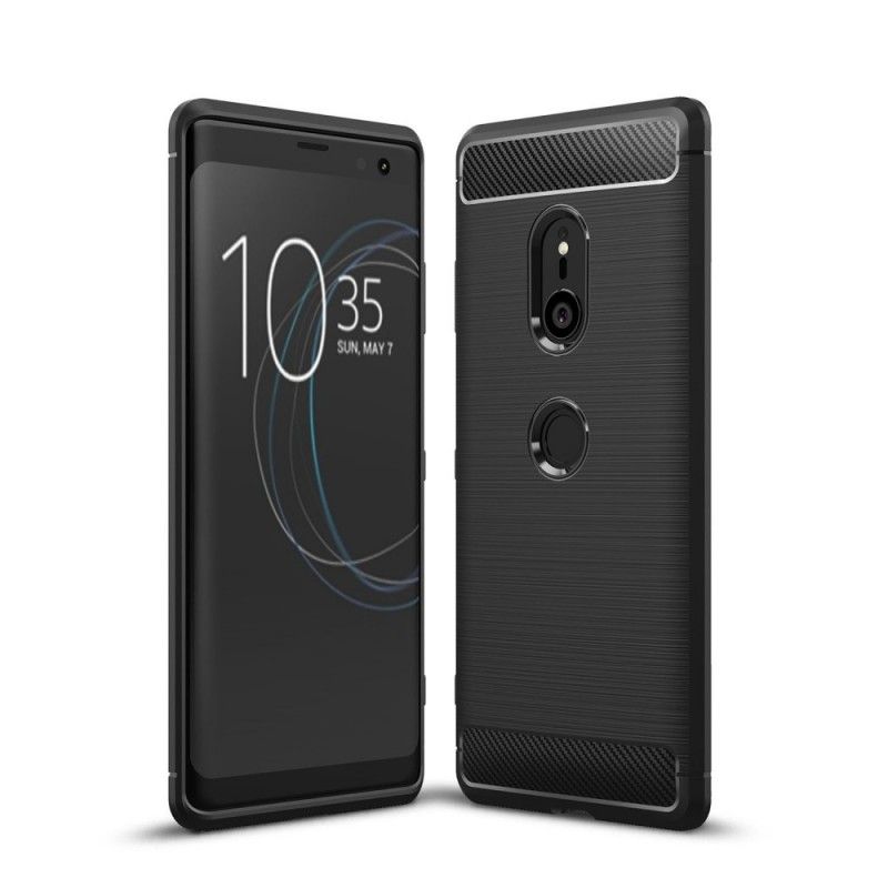 Hülle Sony Xperia XZ3 Schwarz Gebürstete Kohlefaser