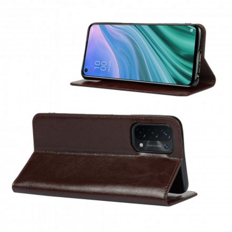 Flip Case Oppo A54 5g / A74 5g Echtes Leder