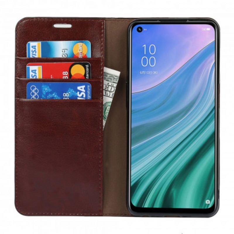 Flip Case Oppo A54 5g / A74 5g Echtes Leder