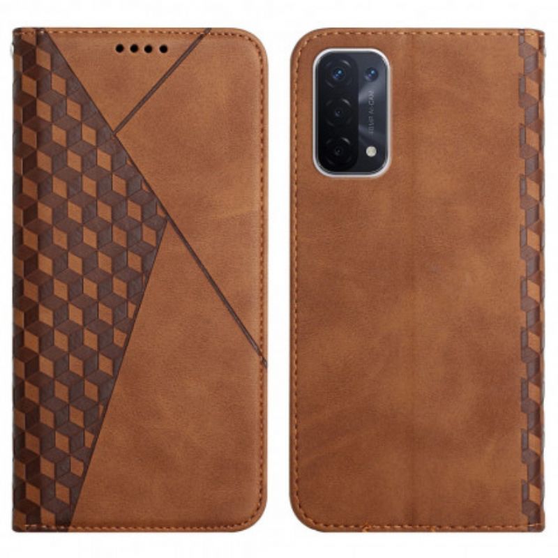 Flip Case Oppo A54 5g / A74 5g Handyhülle Hautnaher Kubischer Stil