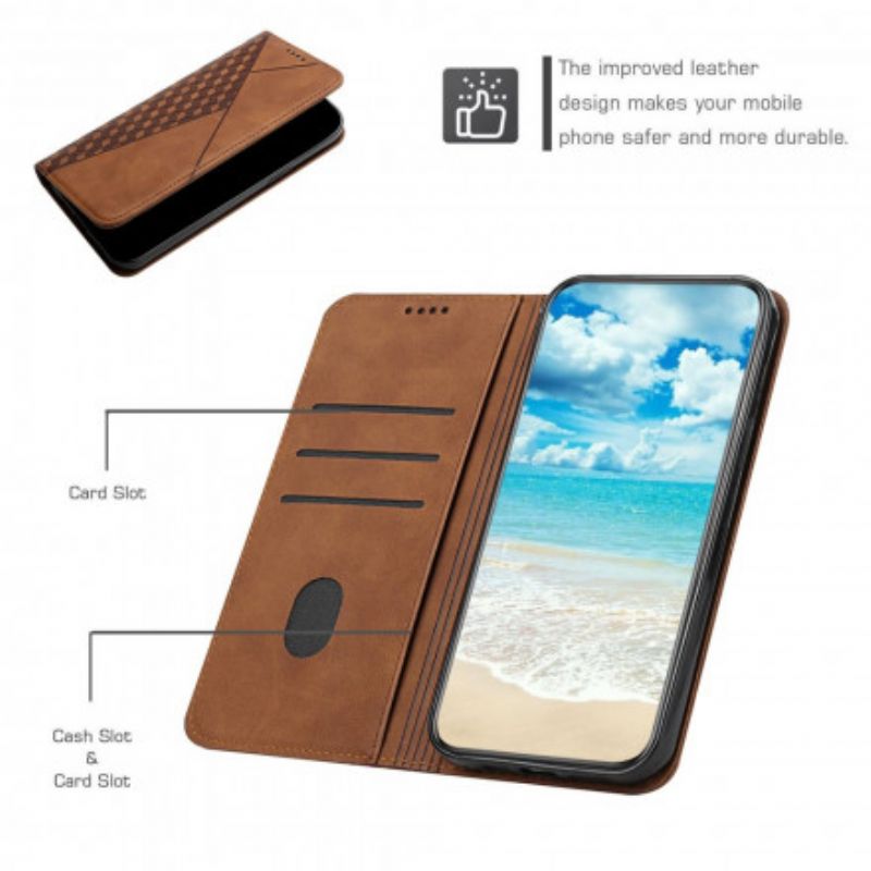 Flip Case Oppo A54 5g / A74 5g Handyhülle Hautnaher Kubischer Stil