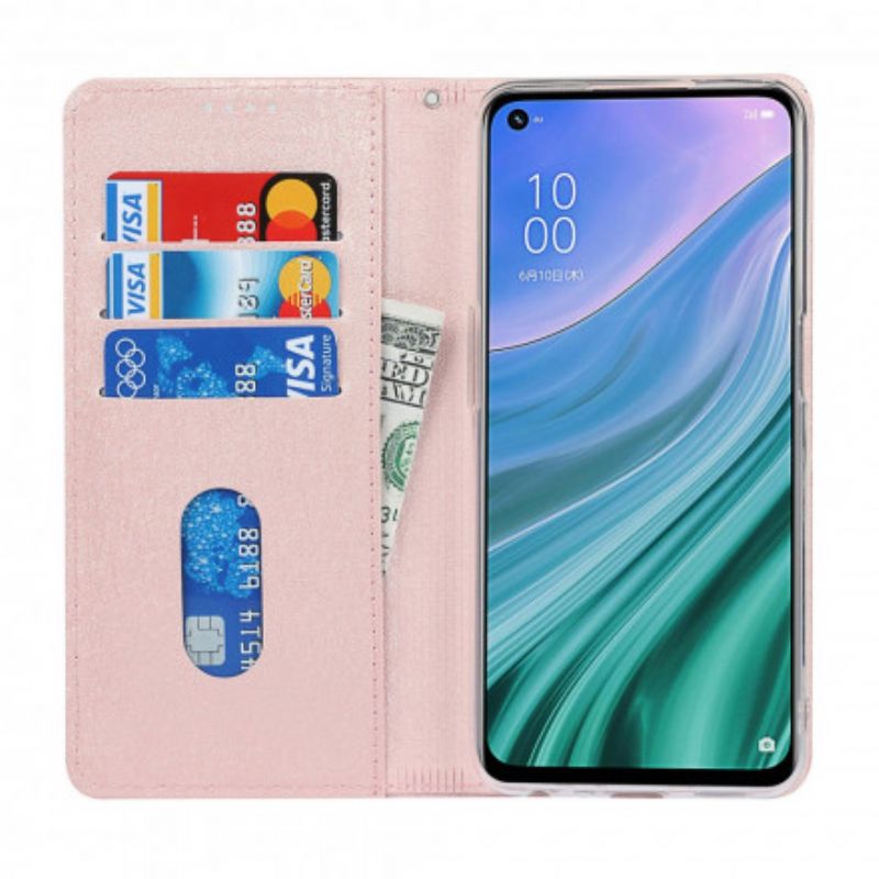 Flip Case Oppo A54 5g / A74 5g Stil Aus Weichem Leder Mit Riemen