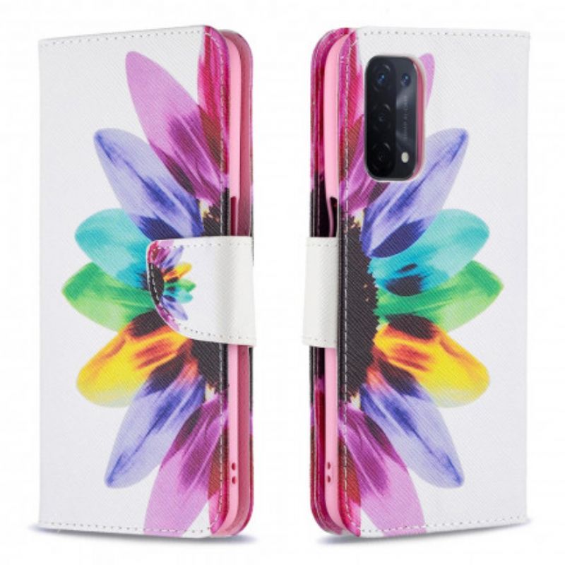 Lederhüllen Für Oppo A54 5g / A74 5g Blumenaquarell