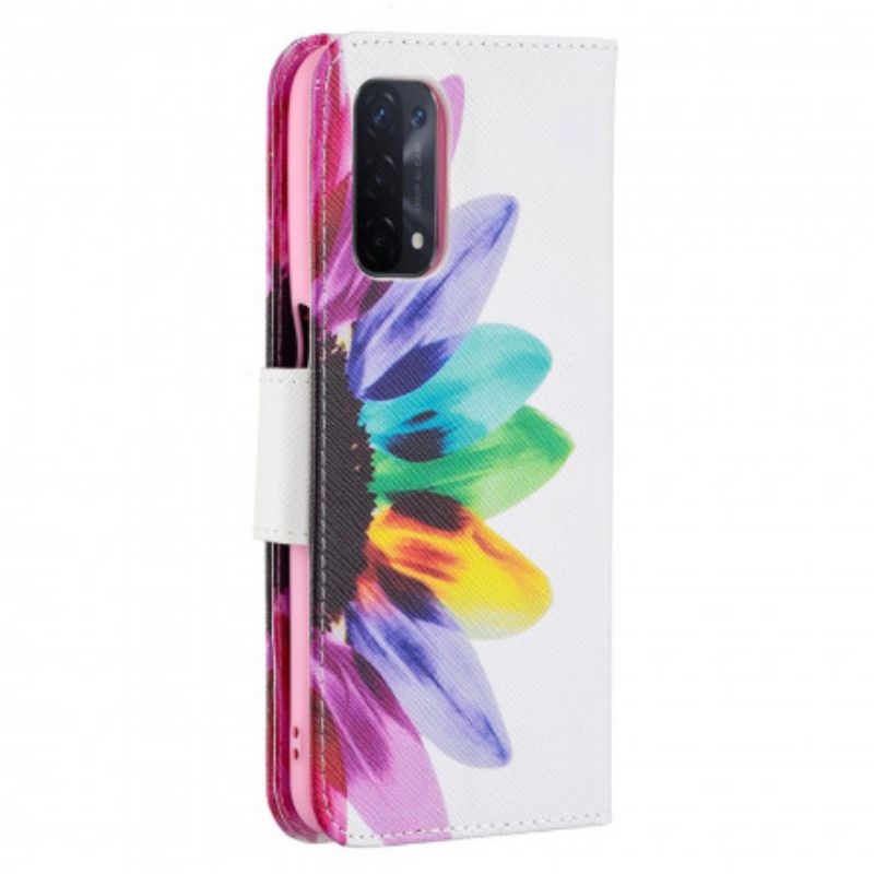 Lederhüllen Für Oppo A54 5g / A74 5g Blumenaquarell