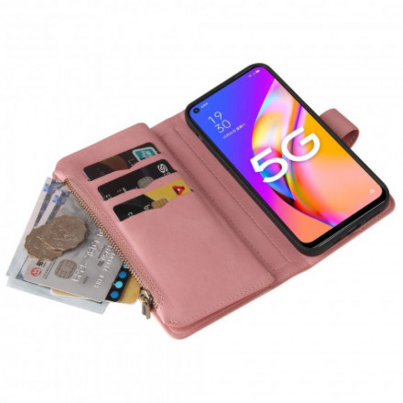 Lederhüllen Für Oppo A54 5g / A74 5g Multifunktionaler 10 Kartenhalter