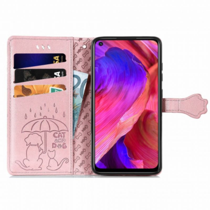 Lederhüllen Oppo A54 5g / A74 5g Handyhülle Animierte Tiere