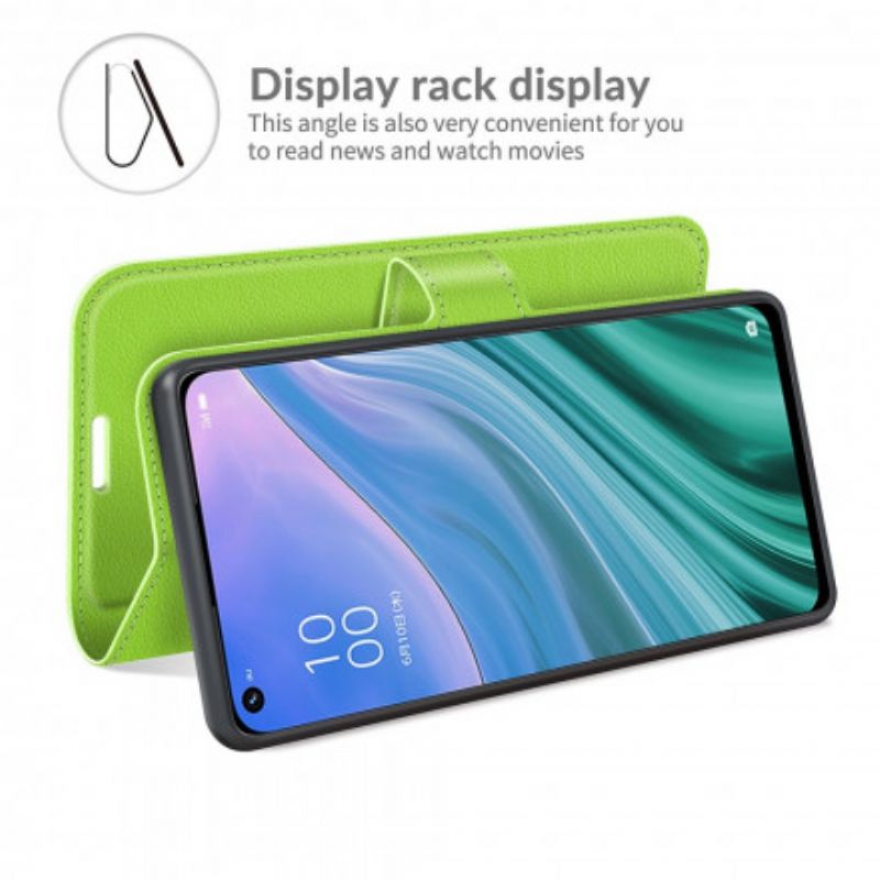 Lederhüllen Oppo A54 5g / A74 5g Handyhülle Klassisches Litschi-kunstleder