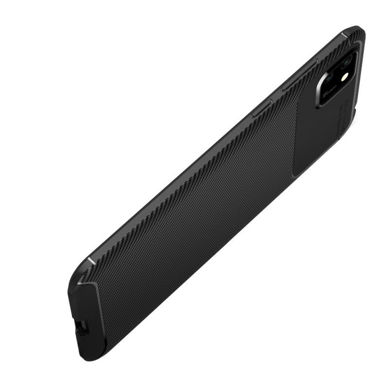 Hülle Huawei Y5p Schwarz Handyhülle Flexible Kohlefaser