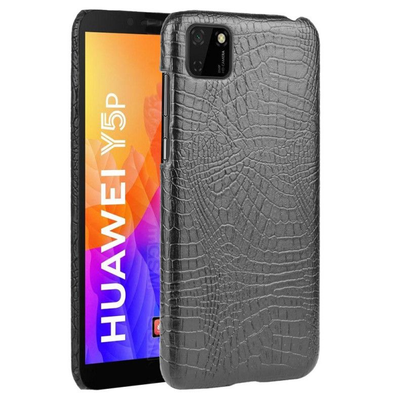 Hülle Huawei Y5p Schwarz Krokodilhauteffekt