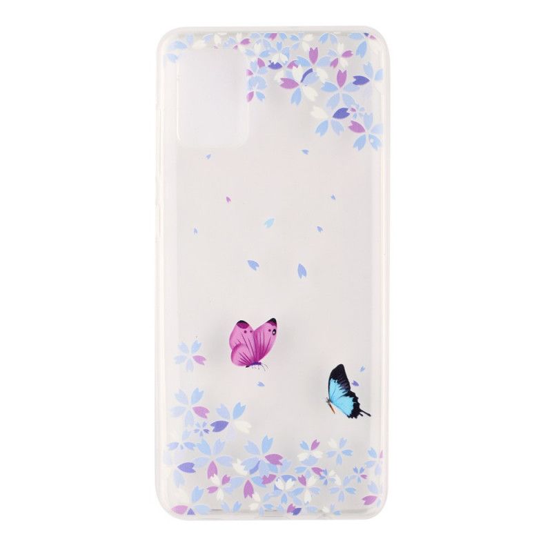 Hülle Huawei Y5p Transparente Schmetterlinge Und Blumen