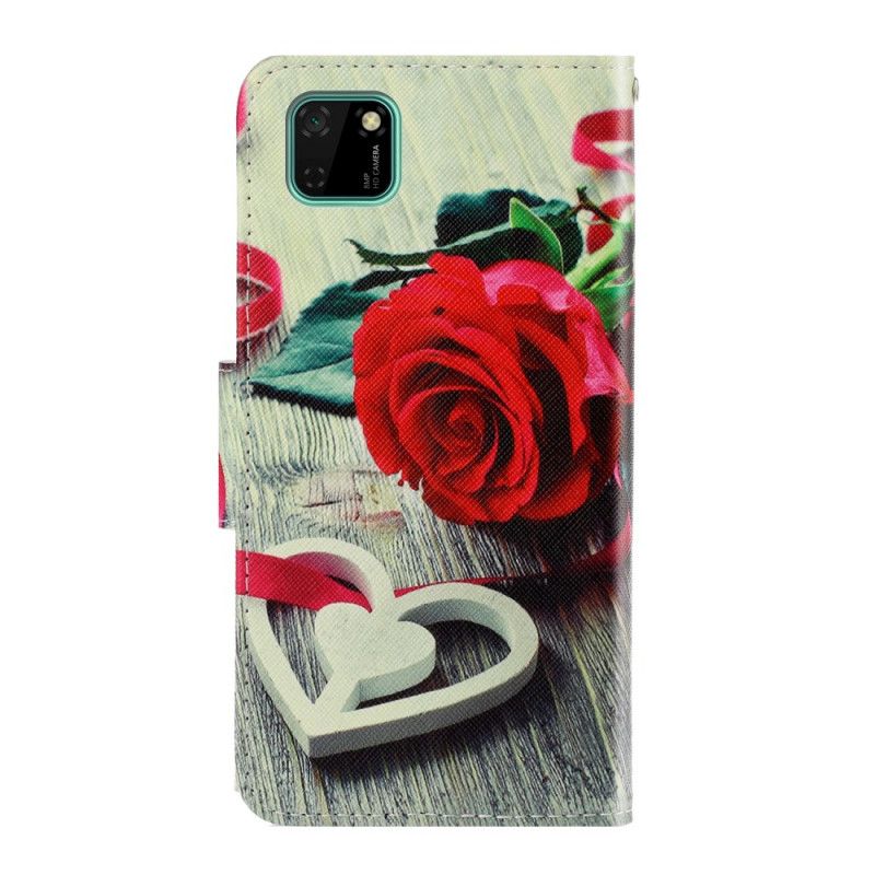 Lederhüllen Für Huawei Y5p Romantische Rose Mit Tanga